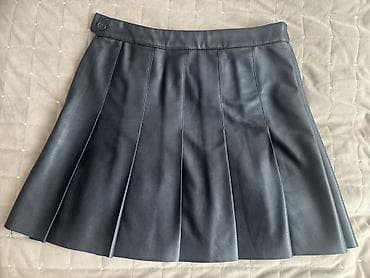 etekler: Qara pliseli mini ətək - Material: eko-deri (süni dəri), hamar və — 2