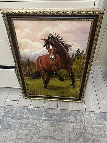 nikel boru: Rəsm əsəri – “At” mövzulu yağlı boya tablo - Texnika: yağlı boya — 1