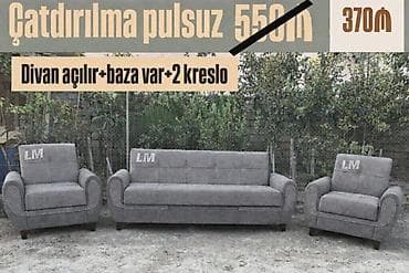 ✨_* DİVAN+2kreslo*_ ✨ *Endirim fürsəti💣* Qiymət : *370₼* *Yeni və