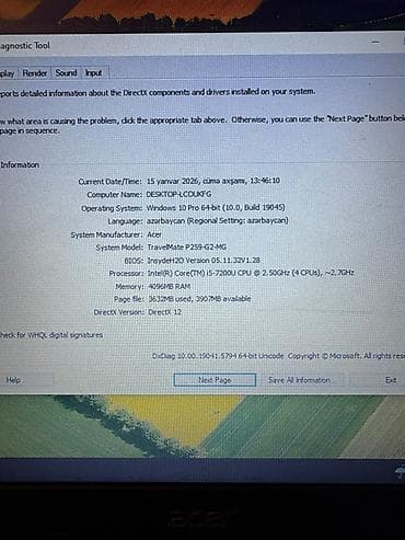 pes 2013 cd: Acer TravelMate P259-G2-MG noutbuk. Əsas göstəricilər: - Prosessor — 6