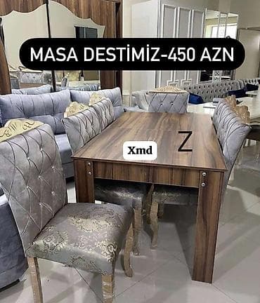vintir: Qonaq otağı üçün, Yeni, Açılmayan, Dördbucaq masa, 6 stul — 1