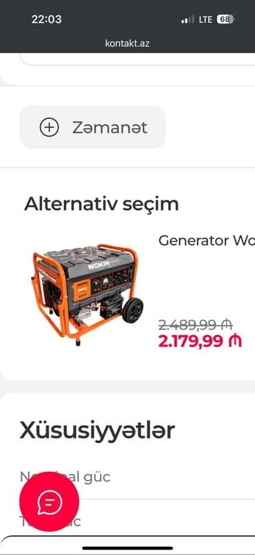 генератор на мерседес w210: Wokin brendinə məxsus narıncı rəngli generator, elektrik kəsintiləri — 1