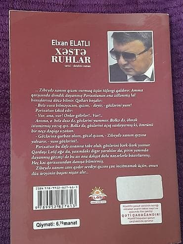 Bədii ədəbiyyat: Məhsul: Kitab – “Xəstə Ruhlar” Müəllif: Elxan Elatlı Janr — 2