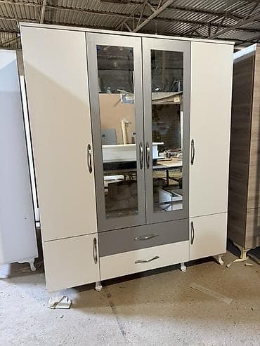 dolab kombi: Yeni, 4 qapılı, Siyirməli, Ağ, Digər material, Açılan, Düz dolab — 2