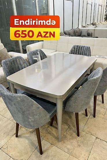 hamam tusu: Qonaq otağı üçün, Dördbucaq masa, 6 stul — 1