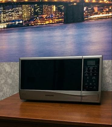 mini pec: Mikrodalğalı soba Samsung, Ayrıca dayanan, Mikrodalğalar ilə, rəng - Gümüşü, Yeni — 1