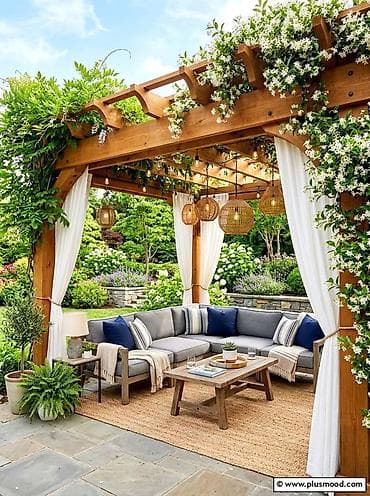 Bağ üçün taxta pergola – dizayn və quraşdırma xidməti - Material — 1