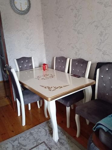 Qonaq otağı üçün, Açılmayan, Dördbucaq masa, 6 stul