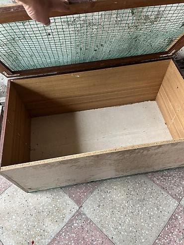 dovsan: Taxta sandıq/yeşik – torlu qapaqlı - Material: MDF/taxta lövhələrdən — 2