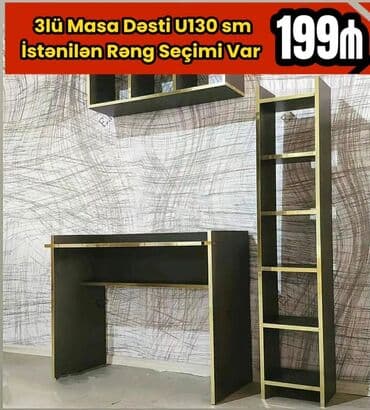 dizayn mebel: Oğlan və qız üçün, Yeni, Siyirməli, Yazı masası, Stulsuz — 6