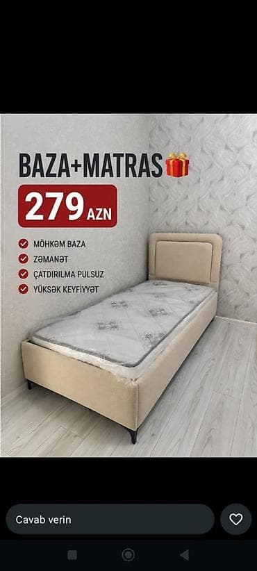 Baza + Matras dəsti - Qiymət: 279 AZN - Möhkəm baza - Zəmanət -