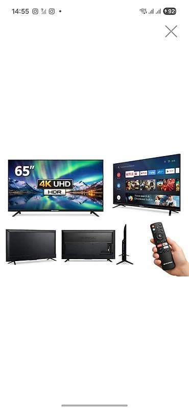 Yeni Televizor Shivaki LED ekran 65" 4K (3840x2160), Pulsuz çatdırılma