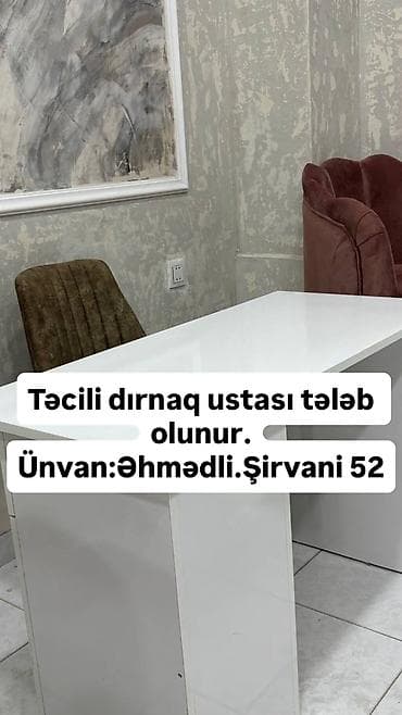 İş: Dirnaq stolu icareye verirem 150man Sac stolu icareye verirem 170man — 1