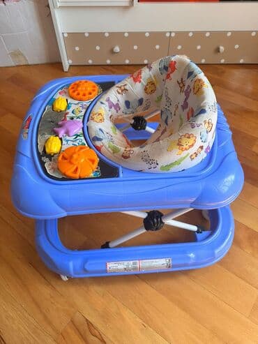 i̇nteraktiv oyuncaq itlər: Mavi rəngli plastikdən hazırlanmış bu uşaq gəzdiricisi, uşağınızın ilk — 4