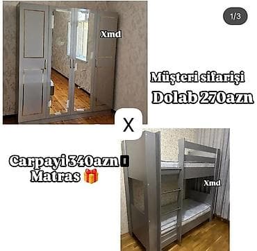usag ucun: Müştəri sifarişi mebel dəsti - Dolab – 270 AZN • 4 qapılı dizayn — 1