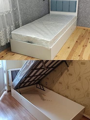 ag laminat: Yeni, Təknəfərlik çarpayı, Bazalı, Matras ilə, Siyirməsiz, Azərbaycan — 3