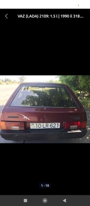 xezer avtomobil qiymetleri: VAZ (LADA) 2109: 1.5 l | 1990 il Hetçbek — 2