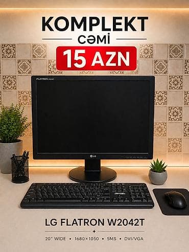 мониторы lg: LG FLATRON W2042T monitor komplekti - Ekran ölçüsü: 20" Wide - — 1