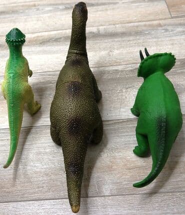 dinozavr: Rezin oyuncaq dinozavrlar 3 ədəd rezin dinozavr modeli oyuncaq — 3