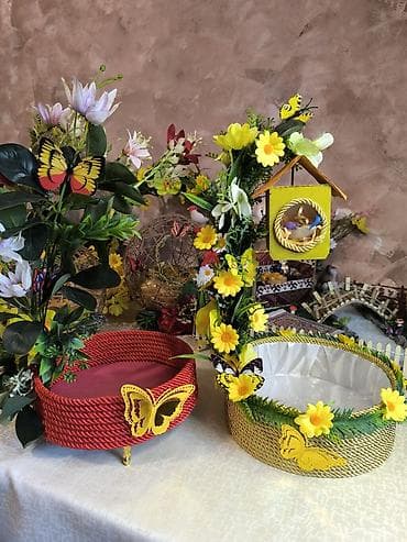 dekor soba: Novruz temalı əl işləri və dekor kompozisiyaları - Jut iplə toxunmuş — 5