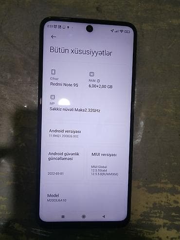 iphone 9s: Redmi Note 9S, 128 GB, rəng - Yaşıl, İki sim kartlı — 1