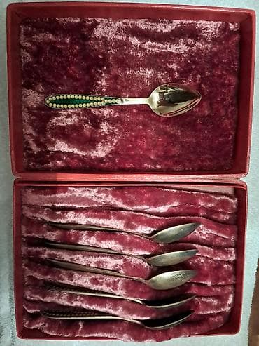 набор ножей zepter: Редкий антикварный набор: Серебро 916 пробы в глубокой позолоте с — 2