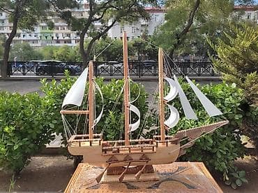 model: Salam Aleykum Əl işi gəmi 15azn (20sm) Qoz agacınnan hazırlanmış əl — 3