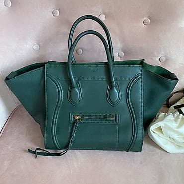 Çantalar: Celine Luggage Tote – tünd yaşıl rəng - Material: hamar toxumalı — 1
