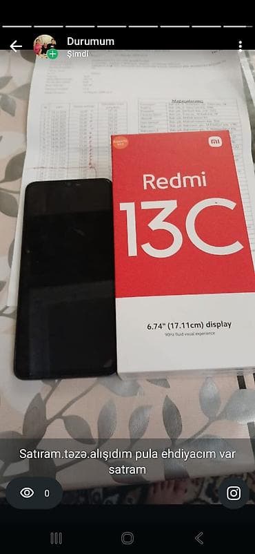 Xiaomi Redmi 13C smartfon - Model: Redmi 13C (qutusu ilə) - Ekran — 1