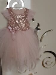 Пиджаки: Uşaq üçün şənlik donu – pudra çaları - Üst hissə: qızılı-rozə — 2