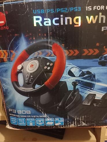 PS3 (Sony PlayStation 3): DILONG Racing Wheel PS3/PS2/PS üçün oyun sükanı və pedal dəsti - — 5
