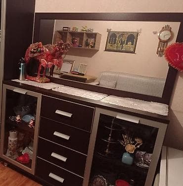 Qonaq otağı üçün vitrin və bufet dəsti - Material: laminat/taxta — 2