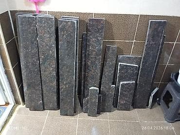 Qranit pilləkan və kənar haşiyələri – qara-qəhvəyi rəngli, cilalı səth