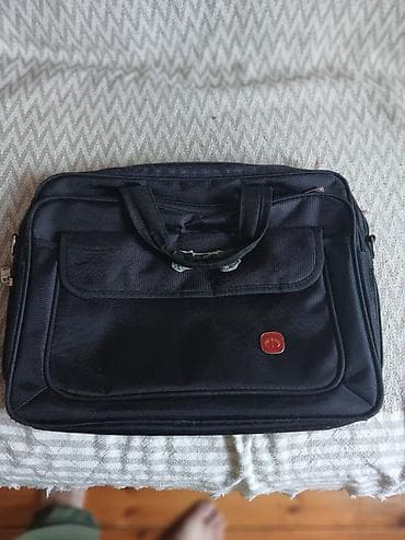 laptop canta: Qara noutbuk/iş çantası - Material: sıx toxunmuş, suya davamlı — 5