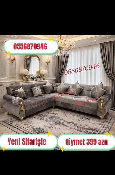 divan baki: Künc divan, Qonaq otağı üçün, Parça, Bazalı, Açılan, Kitab — 3