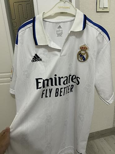 Futbolkalar: Futbolka, Adidas, L, rəng - Ağ — 1