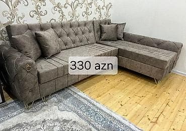 divan işləmiş: Künc divan. Qəhvəyi-boz çalarlı, zərif və müasir dizayna malik künc — 1
