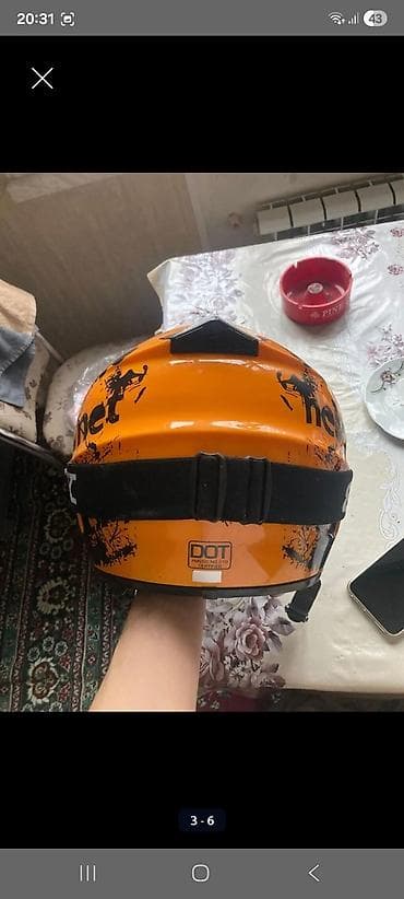 mator sepi: Motokross/enduro tipli tam üzlü kask + çıxarıla bilən qoruyucu eynək — 3