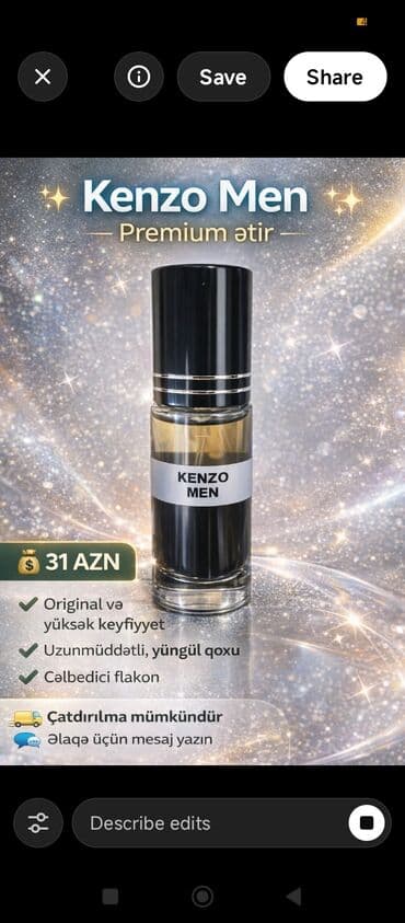 Vitaminlər və BAƏ: Kenzo Men – premium ətir - Kişilər üçün orijinal və yüksək — 1