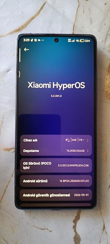 macbook pro 2.el: Poco M6 Pro, 256 GB, rəng - Bənövşəyi, Sensor — 3