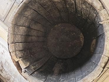 sef qapları: Taxta çəllək - Material: qalın taxta lövhələr, iki metal halqa ilə — 2