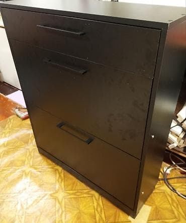 balkon ucun stol stullar: Yeni, 2 qapılı, Qara, Digər material Ayaqqabı dolabı — 2