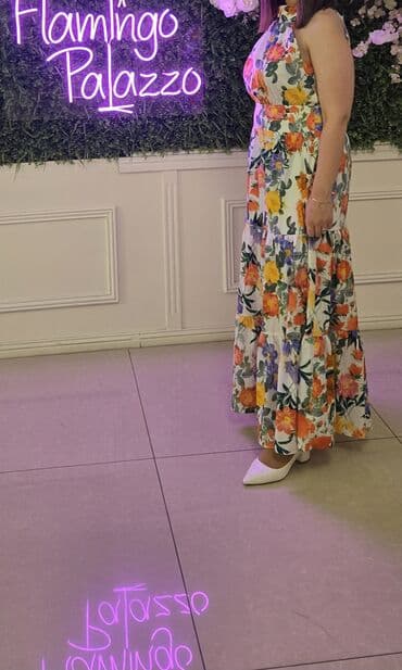 meqa maks: Qadın maxi don – rəngarəng çiçək printli - Model: Maxi uzunluqda — 1