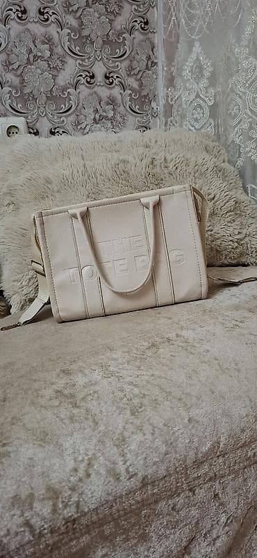 Bej rəngli “THE TOTE BAG” əl/çiyin çantası - Material: teksturalı