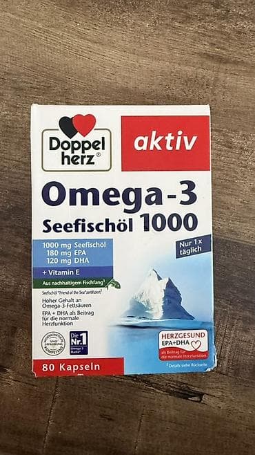 Almaniyadan gətizdirilib, yenidir. Doppelherz aktiv Omega‑3 Seefischöl
