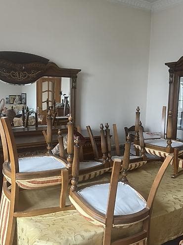 xonca desti: Klassik üslubda taxta qonaq otağı mebel dəsti - Material: keyfiyyətli — 8