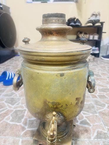 antik saat: Qədim samovar, 1883 il, Latun, Vəziyyəti: Yaxşı — 4
