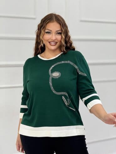 qadınlar üçün tvid jaketlər: Sviter, One size, rəng - Qara — 2