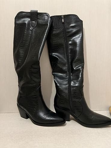 uzun cekme: Çəkmə, Ölçü: 38.5, rəng - Qara, Yeni — 1