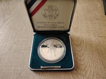 1992 ABŞ Xatirə Gümüş Dollar – Columbus Quincentenary Proof(26.73 — 3